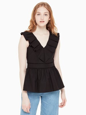 kate spade new york カリフォルニア ドリーミング ラッフル ネック トップ