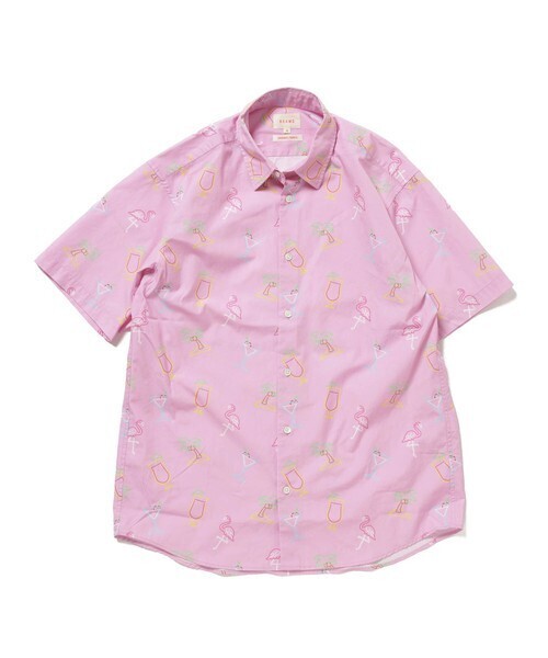 BEAMS ネオンプリントシャツ