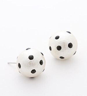 raffia Jewel Casket/Dot pierced & earring