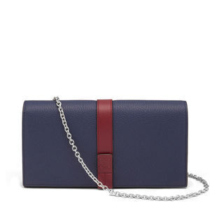 LOEWE Wallet On Chain Marine/Brick Red