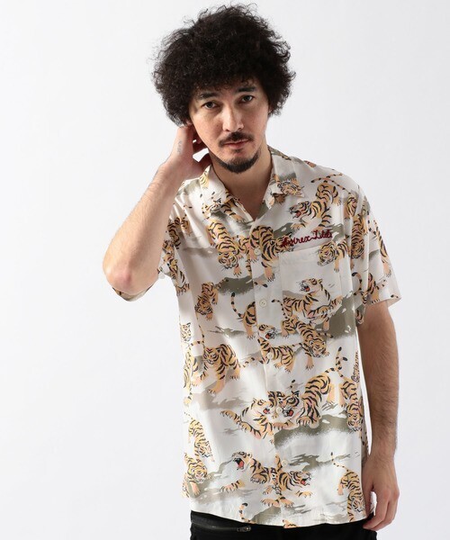 AVIREX 半袖 ハワイアンシャツ 百虎/ S/S HAWAIIAN SHIRT TIGER/ アロハシャツ