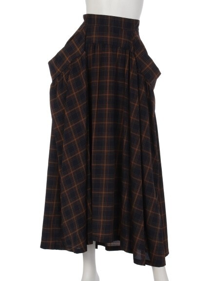AULA AILA CHECK GATHER SKIRT
