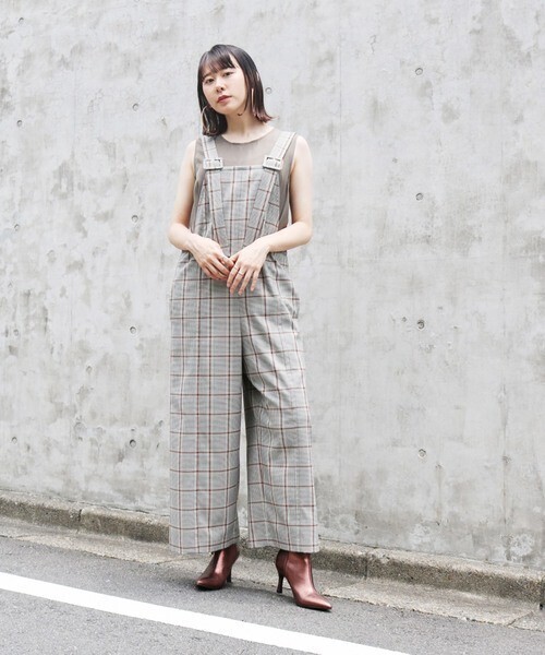 G.V.G.V. PLAID WIDE LEG DUNGAREE