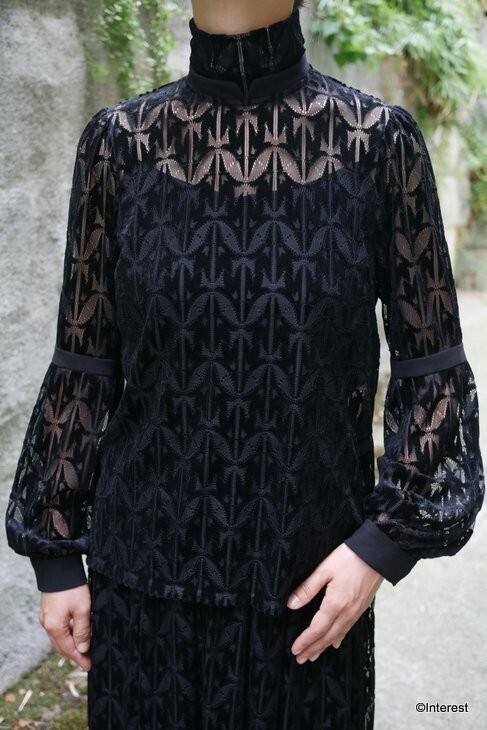 LOKITHO Velour Lace Blouse / ベロアレース･長袖ブラウス