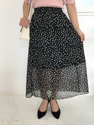 COHINA ドット柄シフォンスカート