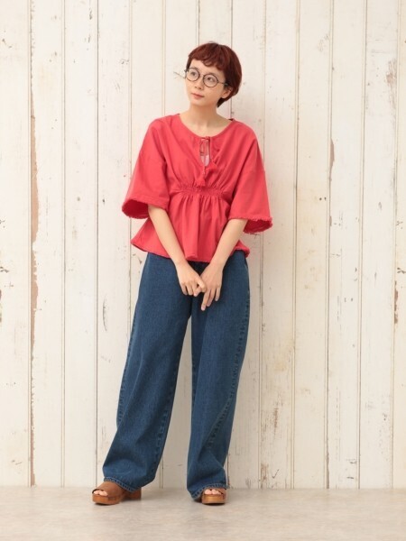 cepo ヘリンボンドロップブラウス