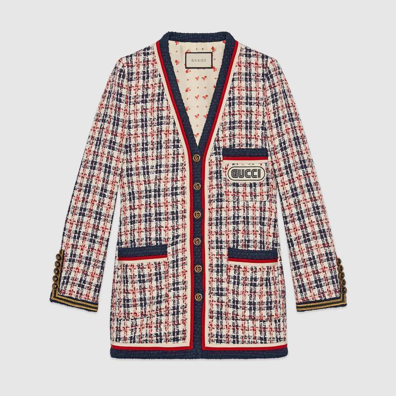 GUCCI GUCCI パッチ チェック ジャケット