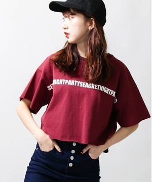 WEGO ロゴカットオフショートTシャツ