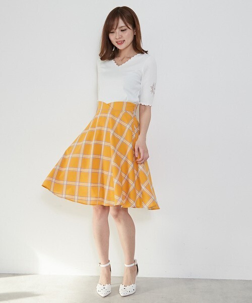 PROPORTION BODY DRESSING シアーチェックフレアースカート