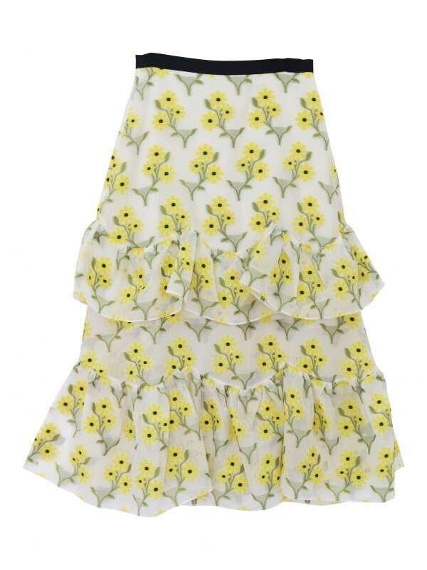 DISAYA NET DAISY MIDI SKIRT