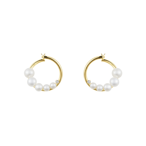 festaria bijou SOPHIA K18イエローゴールド 淡水パール・ダイヤモンド ピアス