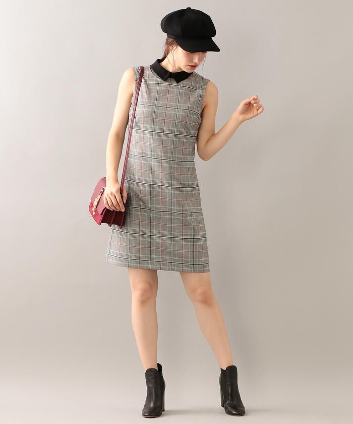 LOVELESS グレンチェックレイヤードドレス