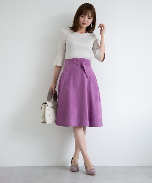 PROPORTION BODY DRESSING シルキーフェイクスエードフレアースカート