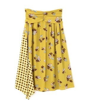 JILLSTUART フラワーチェックドッキングスカート