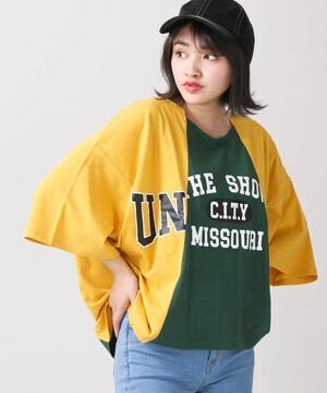 WEGO カレッジロゴドッキングTシャツ