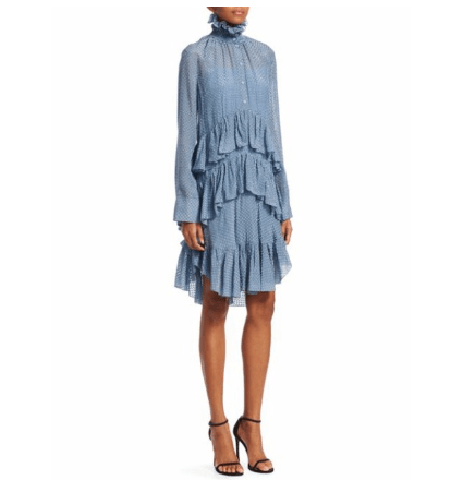 CARVEN Celadon Ruffle Shirtdress Dress