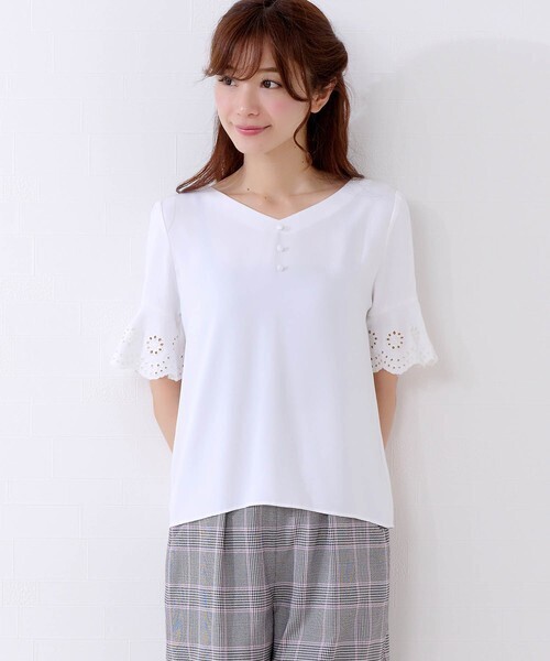 MISCH MASCH 袖刺繍ブラウス