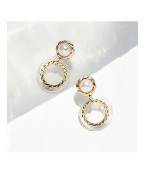 GOLDY 1180505 D レトロアンティーク　ピアス　ホワイト