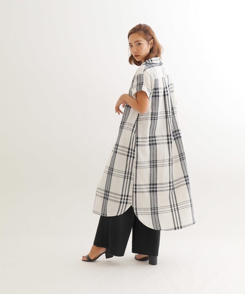 LADYMADE オープンカラーロングシャツワンピース
