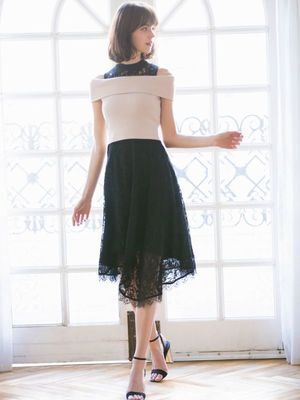 eimy istoire ニットコンビレースワンピース
