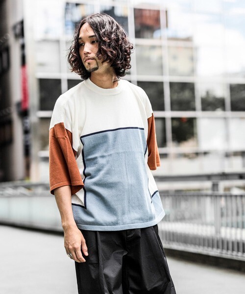 Ciaopanic 色切り替えニットTシャツ