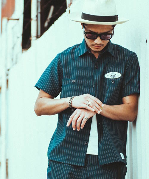 CRIMIE STRIPE WORK SHORT SLEEVE SHIRT