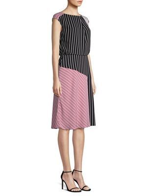 BOSS Deliona Mixed Stripe Shift Dress