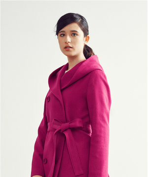 LANVIN en Bleu カシミヤ混ビーバー ショールコート