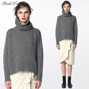 Black Mouton モヘアハンドニットタートルセーター