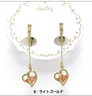 GOLDY 2170107 B スワロフスキー_ ハート イヤリング