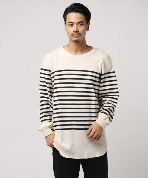 ALDIES Border Waffle Long T / ボーダーワッフルロングT