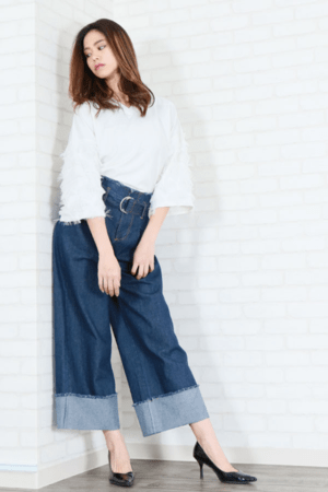 &g’aime フリンジレーススリーブプルオーバー(980-62101)