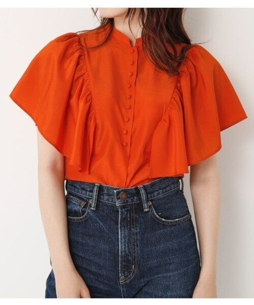 SLY RUFFLE SHOULDER BL
