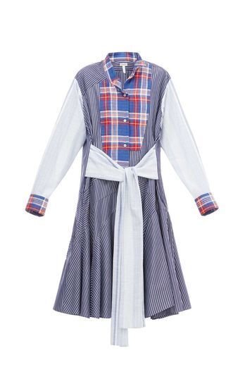 LOEWE チェック & ストライプ シャツドレス