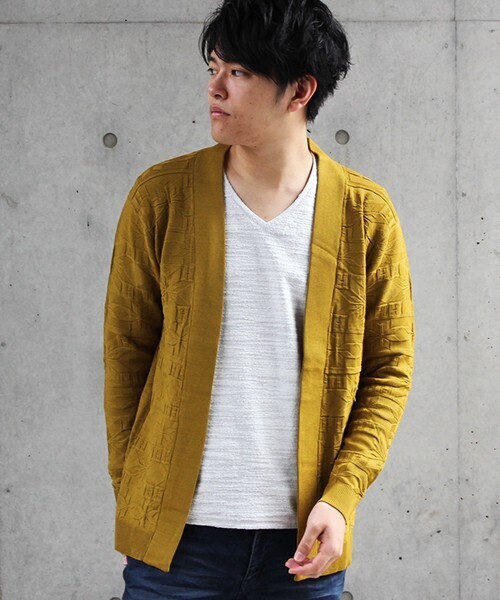 HIGH STREET １２Ｇリンクススノー柄カーディガン
