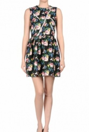 MSGM コットンキャンバスプリントジッパーワンピース