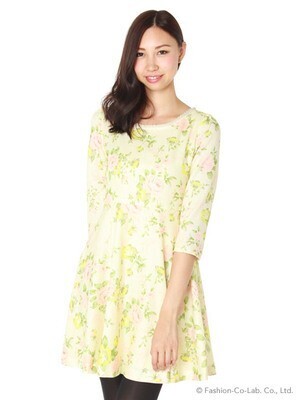 CECIL McBEE 花柄フレアワンピース