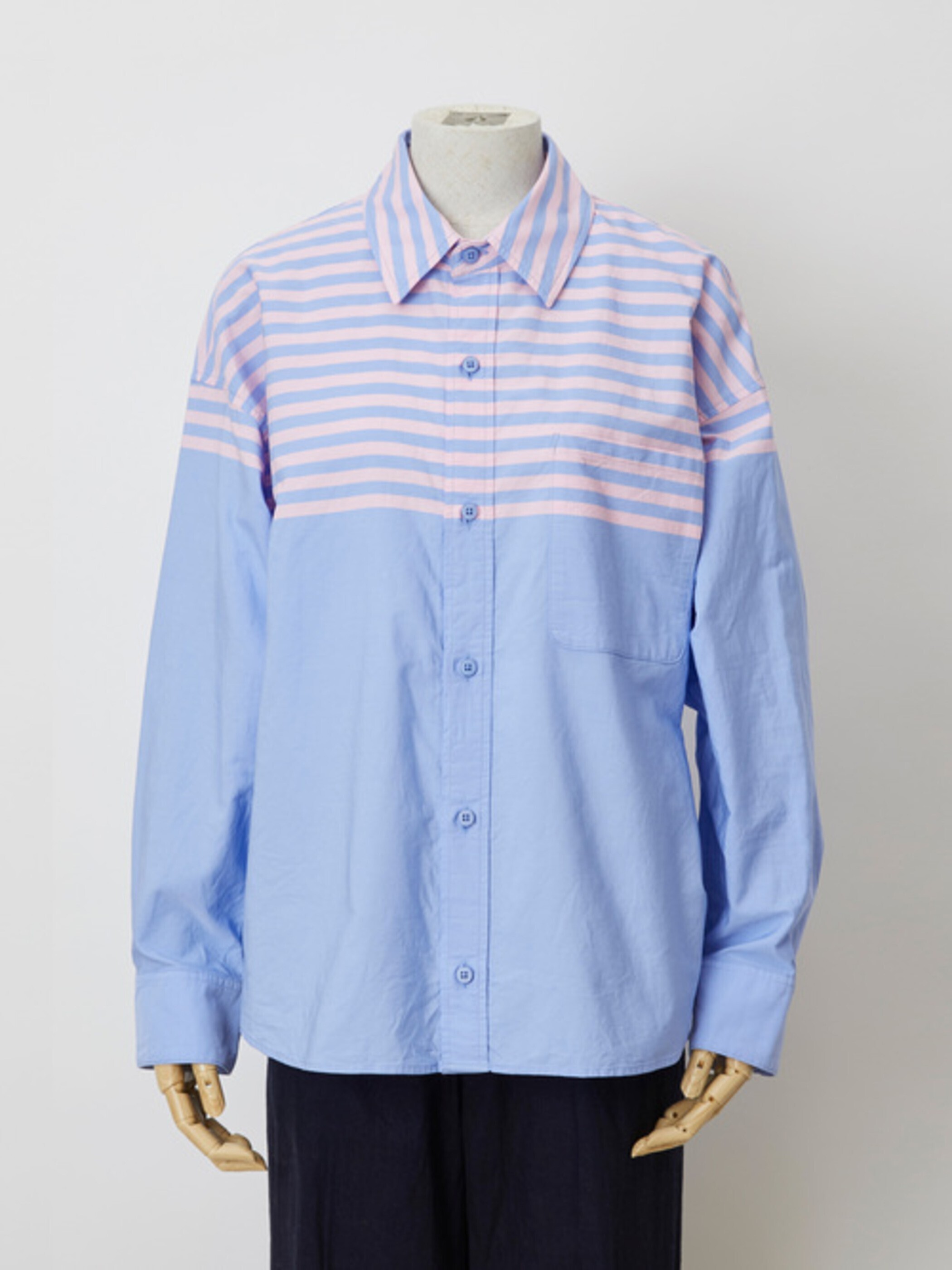 my panda パラソルオーバーサイズシャツ LT.BLUE×PINK