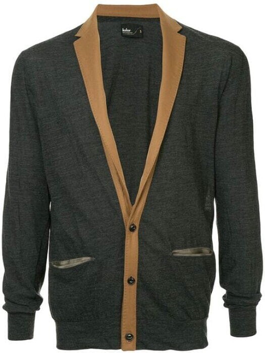 kolor Kolor contrast lapel cardigan