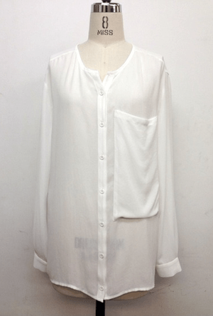 rechercher シフォンヘンリーブラウス