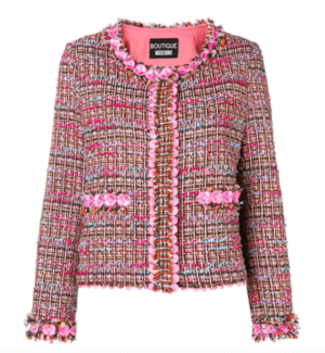 BOUTIQUE MOSCHINO flower tweed jacket