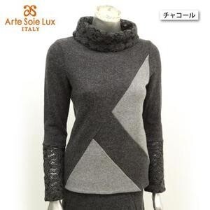 Arte Soie Lux ウール混カラーブロッキングニットソー