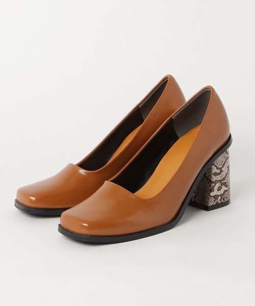 SLY AUTUMN SQUARE TOE HEEL PUMPS