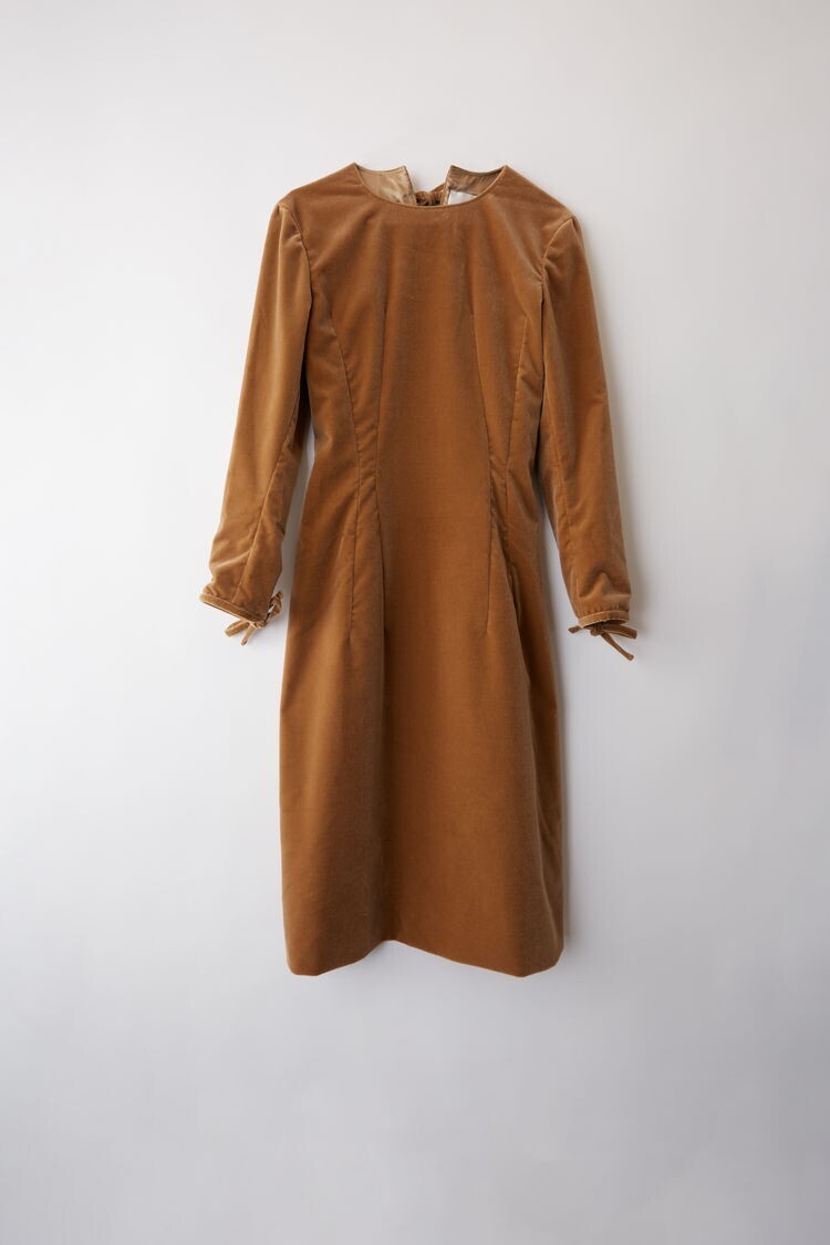 Acne Studios Velvet dress camel brown