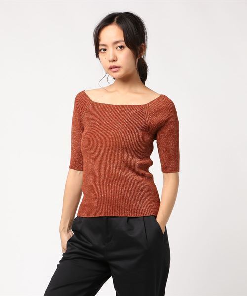 AULA AILA AULA LAME RIB KNIT