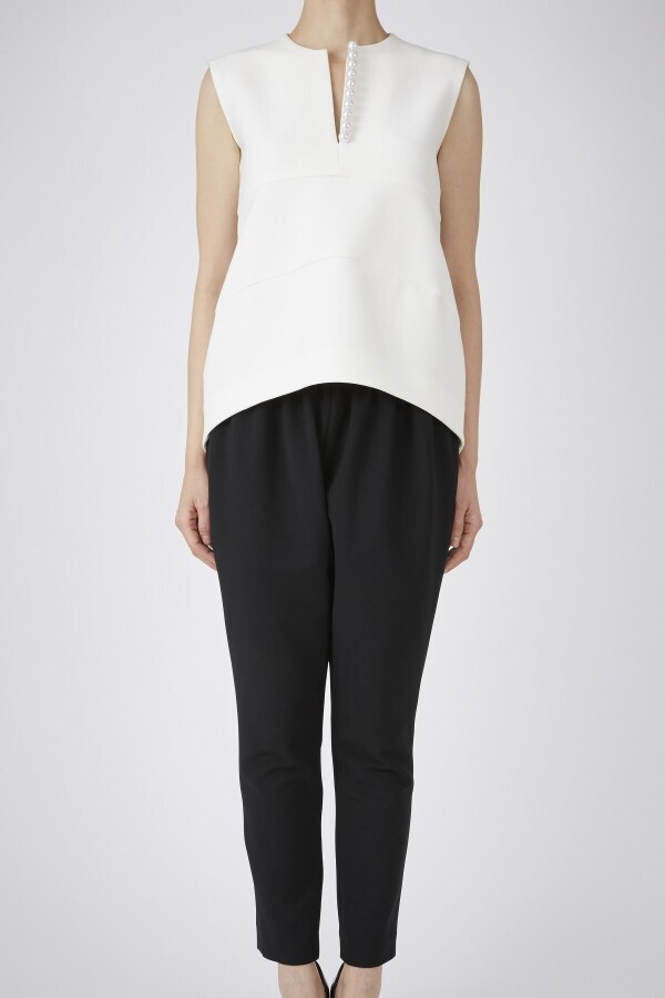 YOKO CHAN Pearl Slit-line Blouse