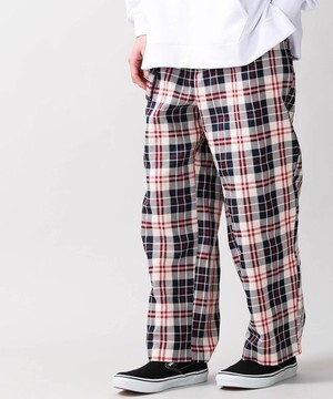 WEGO チェックベルトワイドスラックス