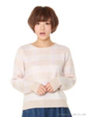 earth music ＆ ecology ビッグチェックニットプルオーバー