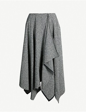 ADEAM Handkerchief wool-blend tweed bouclé skirt