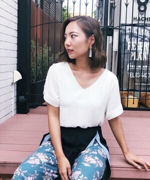 LADYMADE オープンショルダーシフォンブラウス